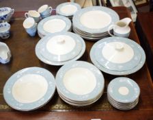 Royal Doulton "Reflection" pattern tea/dinner service, primarily for six, includes cups and saucers,