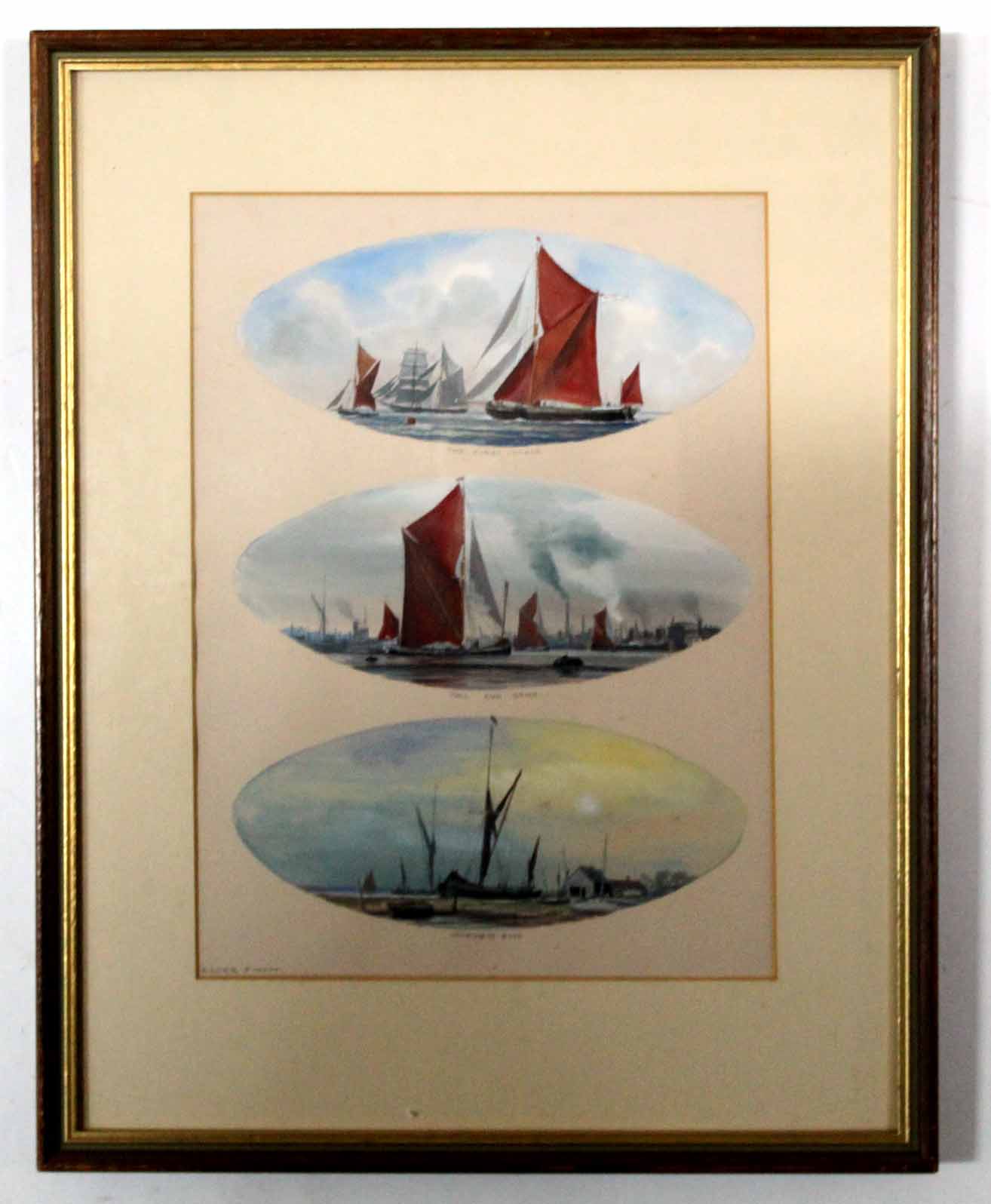Roger Finch, signed group of six watercolours on two sheets, together with a further watercolour