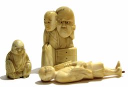 Group of 19th century small ivory figures