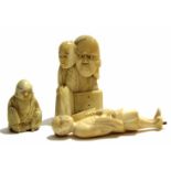 Group of 19th century small ivory figures