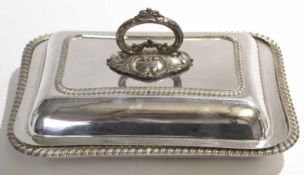 Silver plated tureen and cover with gadroon rim