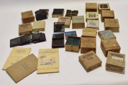 Collection of boxed sets of magic lantern slides, including The Boer War Chapter 2, Jack the Giant