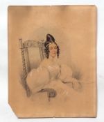 Horace Beevor Love, Half-length portrait of a seated lady watercolour, signed and dated 1835 lower