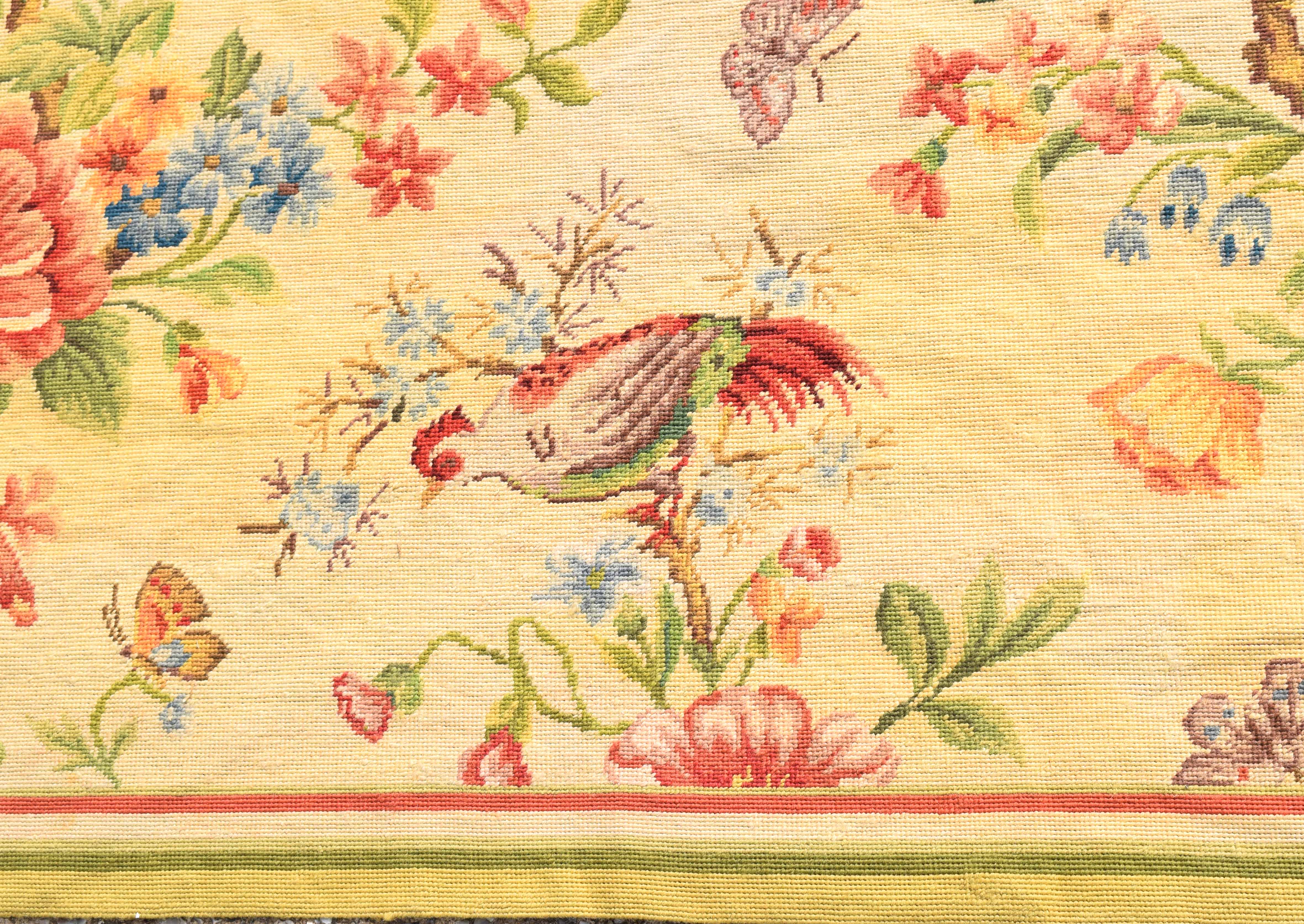 Good quality machine made wall hanging tapestry with cream ground, multi-coloured design of birds of - Image 3 of 4