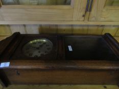 OAK FRAMED WALL CLOCK WITH SILVERED DIAL