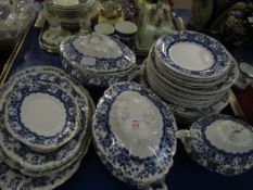 MIXED LOT OF ROYAL DOULTON PEEL BLUE PRINTED TEA/DINNER WARES