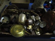 TRAY CONTAINING MIXED SILVER PLATED GOBLETS, CANNON, ETC