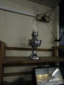 CHROMIUM OIL LAMP AND FUNNEL