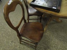 PAIR OF VICTORIAN BALLOON BACK HARD SEATED BEDROOM CHAIRS
