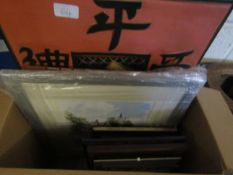 BOX CONTAINING MIXED PICTURES, PRINTS ETC