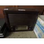 MID-20TH CENTURY BAKELITE CASED RADIO, RADIO RENTALS, AC MAINS ONLY, MODEL 68, THE RECTANGULAR