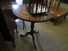 GEORGE III MAHOGANY CIRCULAR WINE TABLE WITH A TURNED COLUMN SUPPORTED ON A TRIPOD BASE