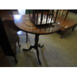 GEORGE III MAHOGANY CIRCULAR WINE TABLE WITH A TURNED COLUMN SUPPORTED ON A TRIPOD BASE