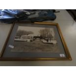 FRAMED PHOTOGRAPH OF PULL'S FERRY IN THE WINTER, TOGETHER WITH A FURTHER FRAMED PRINT (2)