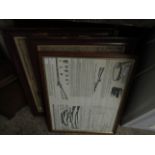 THREE FRAMED REPRODUCTION MAPS, TOGETHER WITH A FURTHER FRAMED LIST OF SHOTGUNS, PISTOLS ETC
