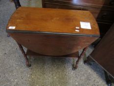 19TH CENTURY MAHOGANY CIRCULAR DROP LEAF TABLE ON BAMBOO STYLE SUPPORTS