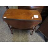 19TH CENTURY MAHOGANY CIRCULAR DROP LEAF TABLE ON BAMBOO STYLE SUPPORTS