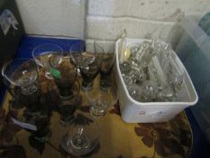 SET OF SIX SCANDINAVIAN STYLE WINE GLASSES TOGETHER WITH FIVE OTHERS, POSSIBLY HOLMGAARD, LARGEST
