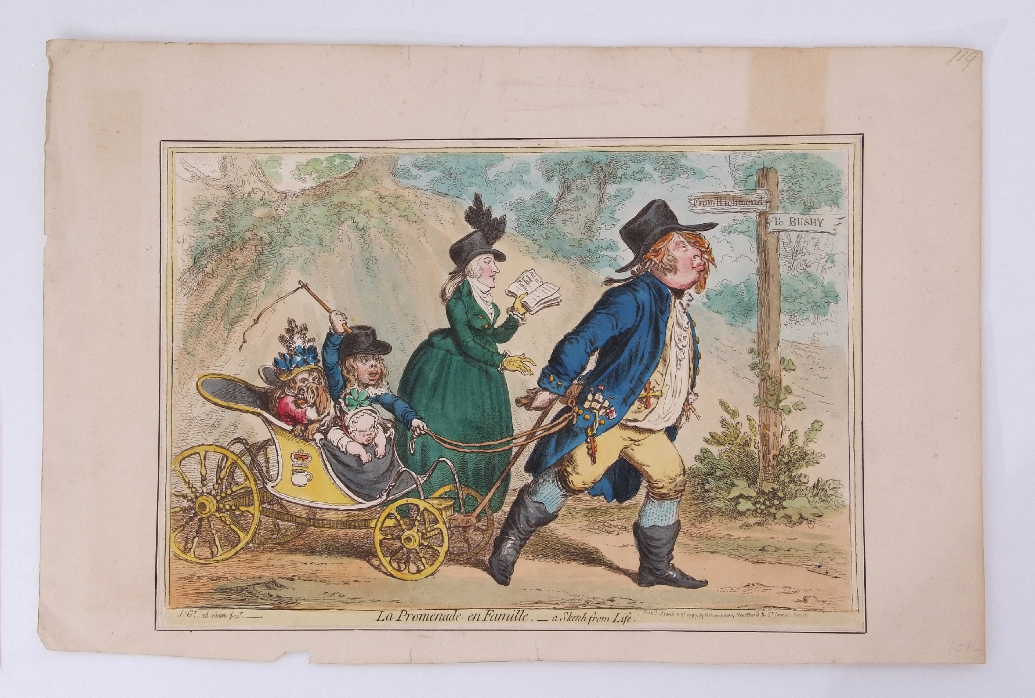 James Gillray (1757-1815), "La Promenade en Famille" (pub 1797) and " A Petty Professor of Modern