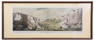 AFTER SCHARF/DAWSON, "View of the GReat Chasm of the Axmouth Landslip", hand coloured engraving,