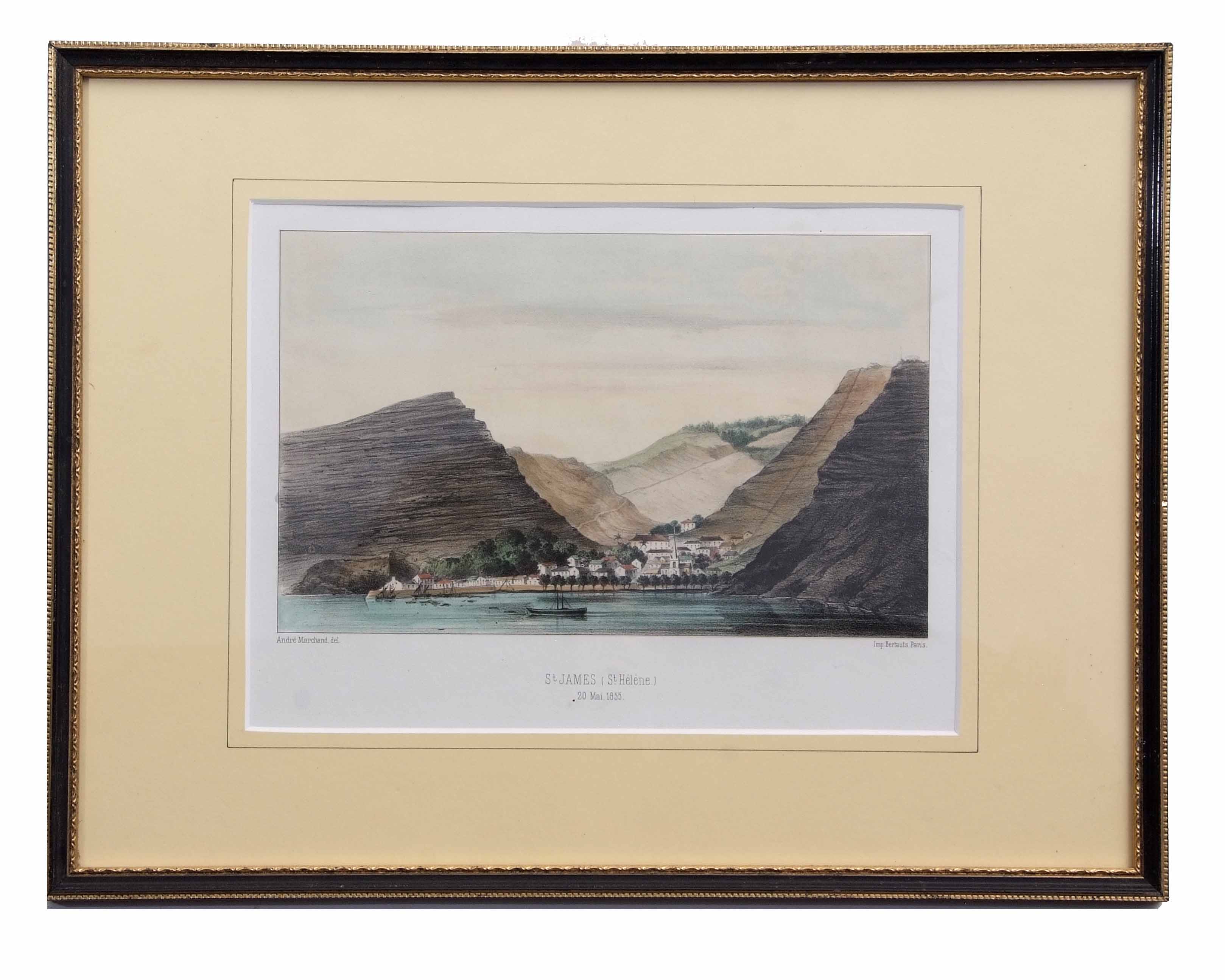 AFTER ANDRE MARCHAND, "Long Hood" and "St James (St Helena), pair of hand coloured lithographs, - Image 2 of 2