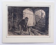 AR ARCHIBALD STANDISH HARTRICK (1864-1950), "The Dungeon 1928", black and white lithograph, signed