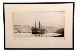 •AR Lt Col Harold Wyllie OBE RSMA (1880-1973) "The Implacable", black and white etching, signed