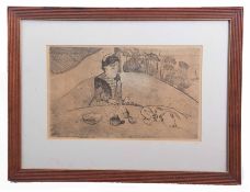 After Paul Gauguin (1848-1903) "La Femme Aux Figues", etching, 27 x 42cm Printed on paper with