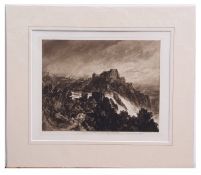 AR SIR FRANK SHORT, RA, PRE (1857-1945), "Falls of the Rhine, Schaffhausen", mezzotint, signed in
