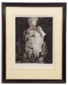 AR ROBERT SPENCE (1871-1964), The Sculptor, black and white etching, signed in pencil to lower right