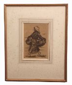 After Henri Boutet (1851-1919) Breton Fisherwoman, black and white etching, 24 x 16cm