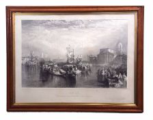 AFTER J M W TURNER ENGRAVED BY J T WILLMORE, "Venice", black and white engraving, published circa