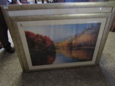 TWO SILVER FRAMED LARGE PRINTS
