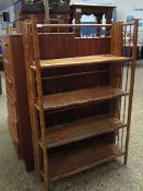 PAIR OF BAMBOO FRAMED OPEN FOUR SHELF BOOKCASES