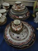 MIXED ROYAL CROWN DERBY, SAUCERS, 19TH CENTURY AMARI DECORATED PLATES ETC