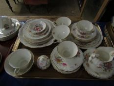 TRAY ROYAL CROWN DERBY POSY S PART TEA SETS, CUPS, SAUCERS, SIDE PLATES ETC