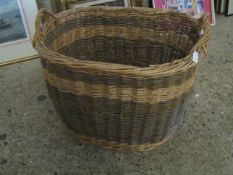 WICKER TWO HANDLED LOG BASKET