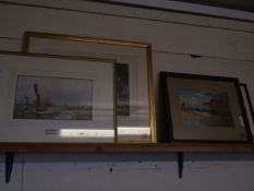 WL WILEY PRINT TOGETHER WITH A FURTHER C COOPER WATERCOLOUR OF A COTTAGE SCENE AND TWO OTHERS (4)