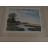 GILT FRAMED COLOURED SIGNED PRINT