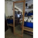 PINE FRAMED WALL MOUNTED MIRROR WITH BEVELLED GLASS