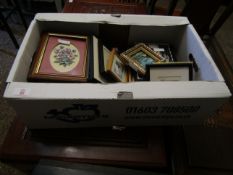 BOX CONTAINING MIXED PRINTS, PICTURES ETC