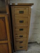 MODERN OAK SIX DRAWER PILLAR CHEST