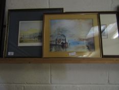 THREE ASSORTED PRINTS, TWO BY TURNER