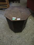 OAK FRAMED HEXAGONAL TOP LIFT UP COMMODE TYPE STOOL