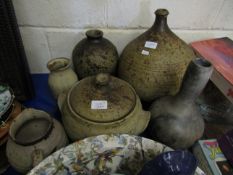 ASSORTED STUDIO POTTERY VASES, TUREENS ETC