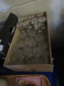 BOX CONTAINING MIXED EDINBURGH CUT CRYSTAL