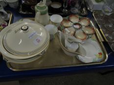 MINTON CONICAL TUREEN AND LID, A SCALLOPED DISH ETC