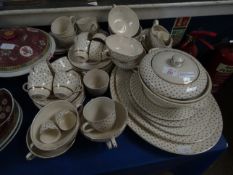 QUANTITY OF MADDOCK IVORY DINNER WARES TO INCLUDE TUREENS, CUPS, SAUCERS, GRADUATED SET OF PLATES