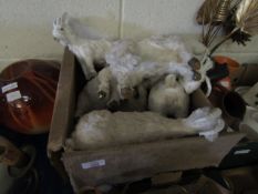 BOX CONTAINING MIXED GOAT ORNAMENTS