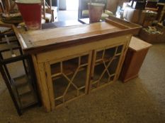 VICTORIAN PITCH PINE BOOKCASE TOP WITH TWO ASTRAGAL GLAZED DOORS